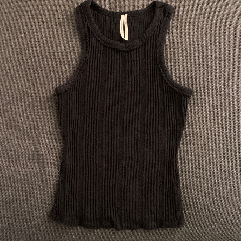 Anthropologie Black Ribbed Tank Top